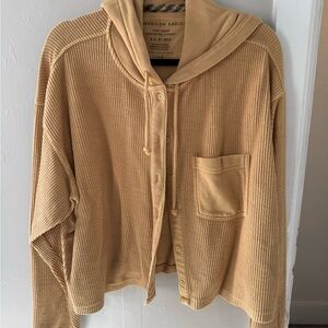 American Eagle Outfitters Tan Hooded Jacket